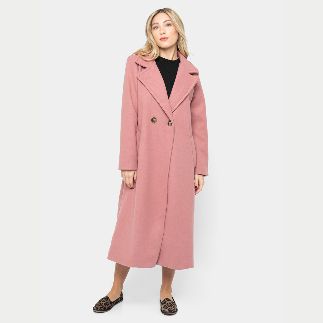 Cappotto lana misto cammello - Rosa antico