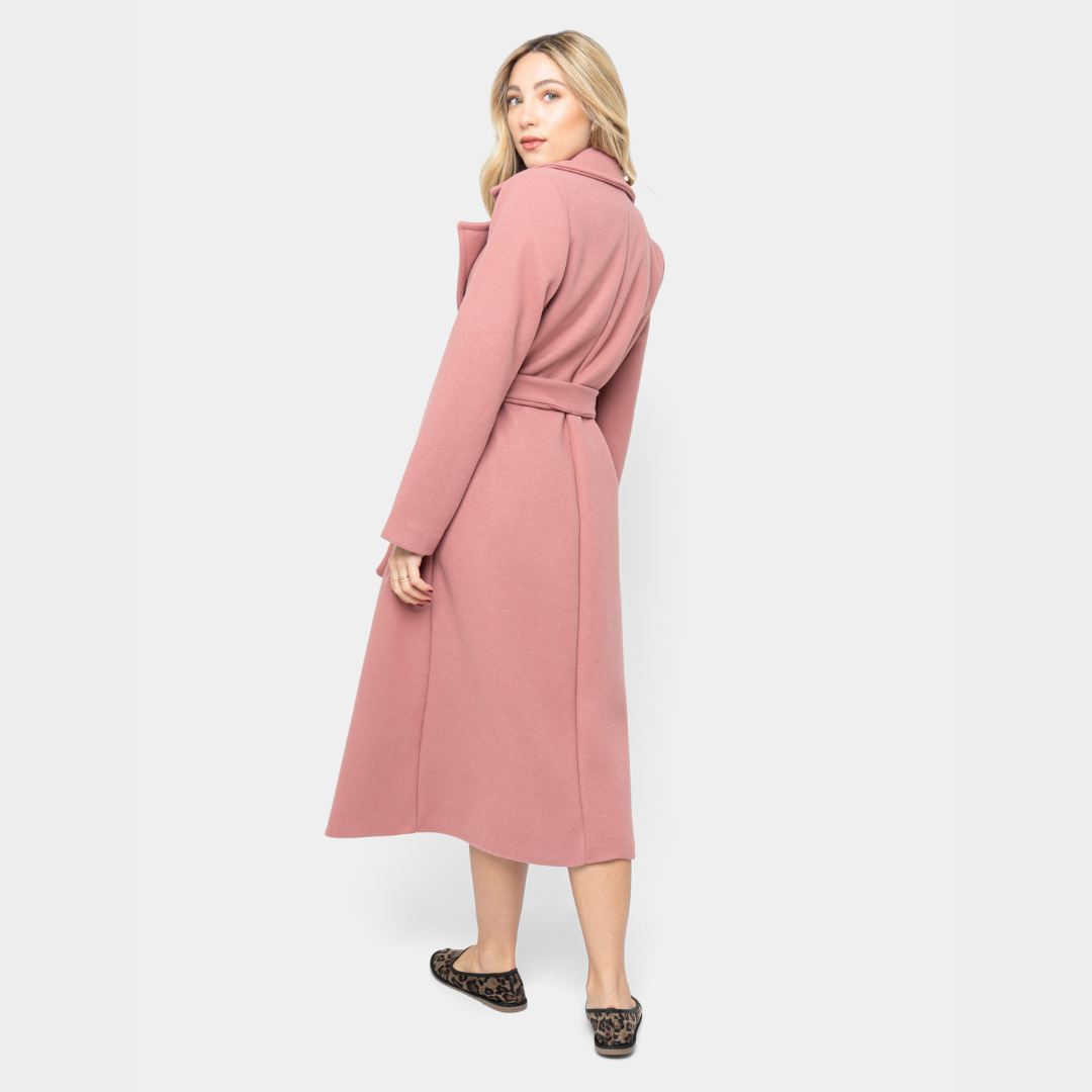 Cappotto lana misto cammello - Rosa antico